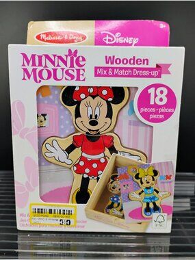 Disney Minnie Mouse Wooden 18-Piece Mix & Match Dress-Up Set